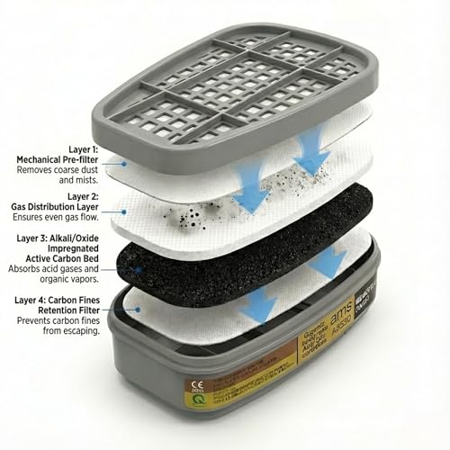 Half Face Respirator Mask Kit with Safety Glasses and Ear Plugs