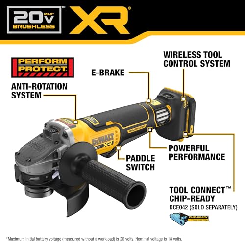 20V Brushless Cordless Angle Grinder with Variable Speed and Paddle Switch
