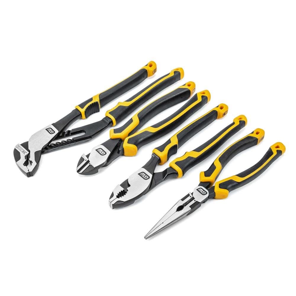4 Piece Auto Bite Tongue and Groove Pliers Set with K9 Jaws