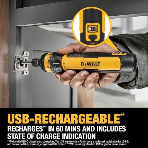 Cordless Screwdriver with Flexible Drive Control and Screwdriving Bits