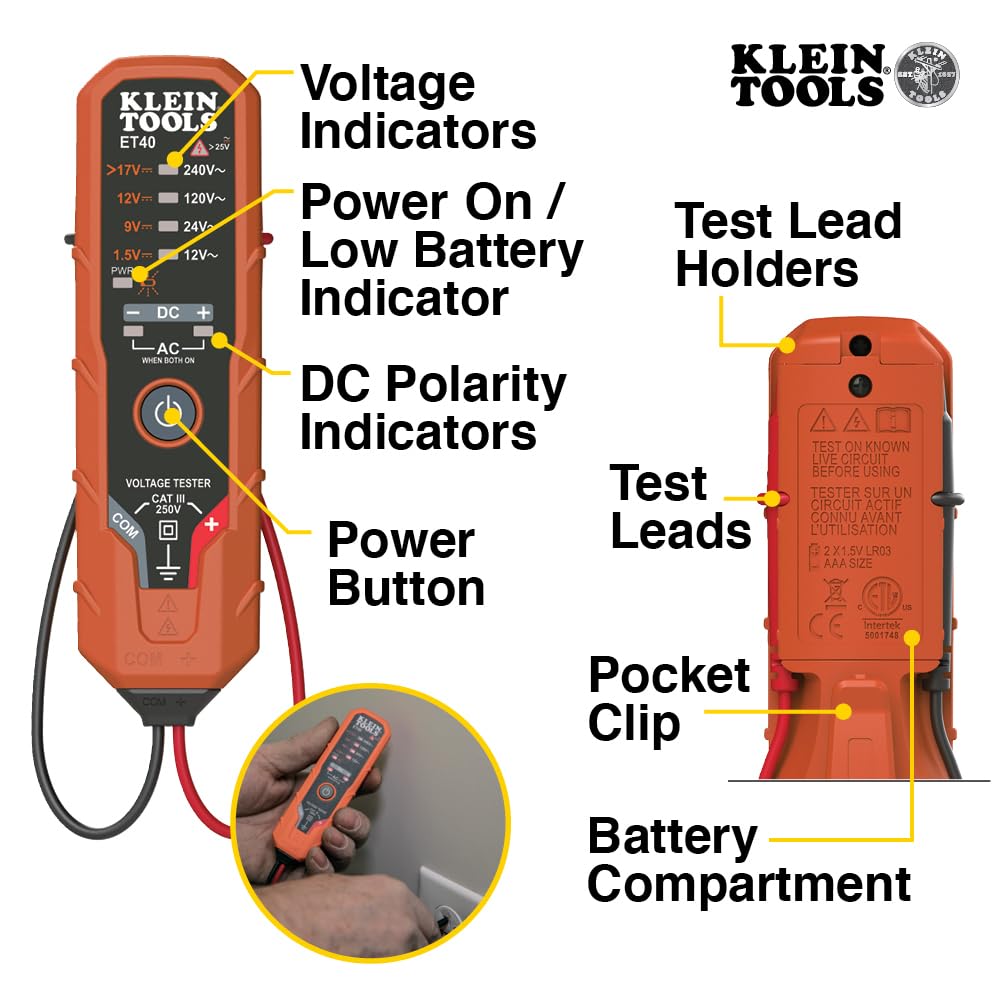 400 Amp AC Auto Ranging Clamp Meter Electrical Test Kit
