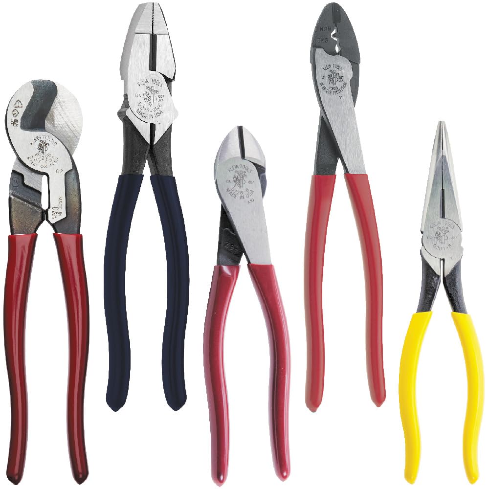 5 Piece High Leverage Pliers Cutter and Crimper Set