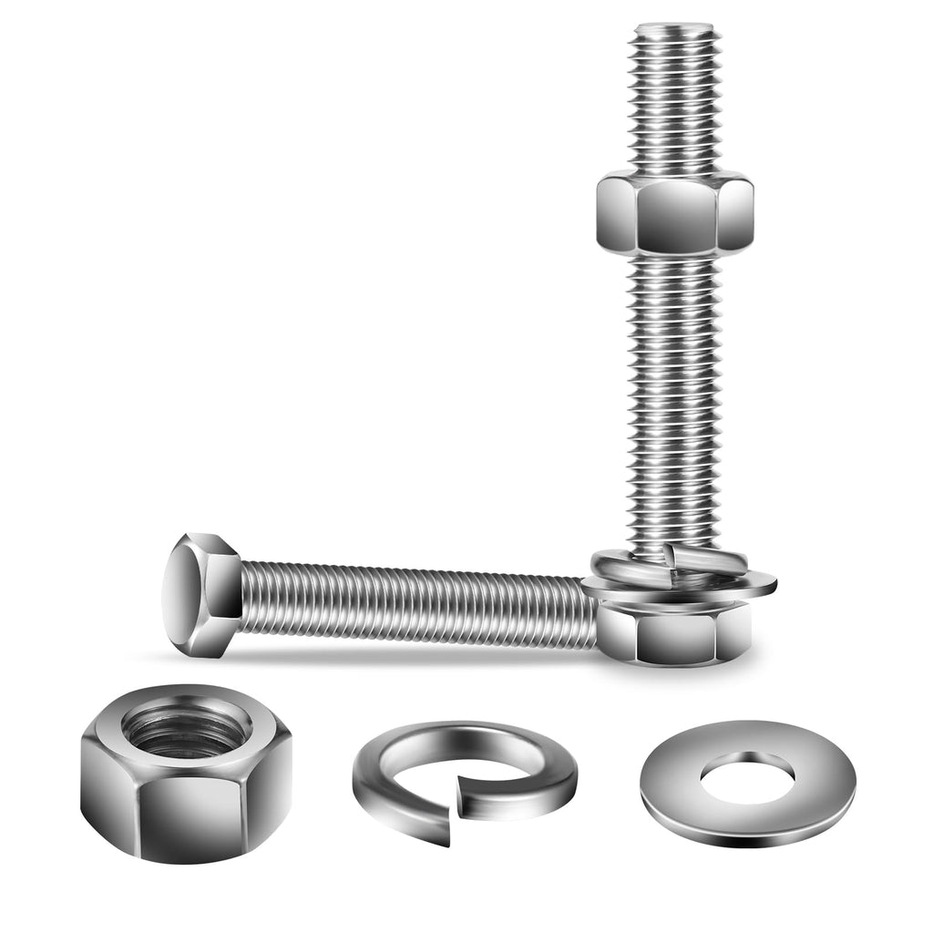 304 Stainless Steel Black Oxide Hex Bolt Nut and Washer Assortment