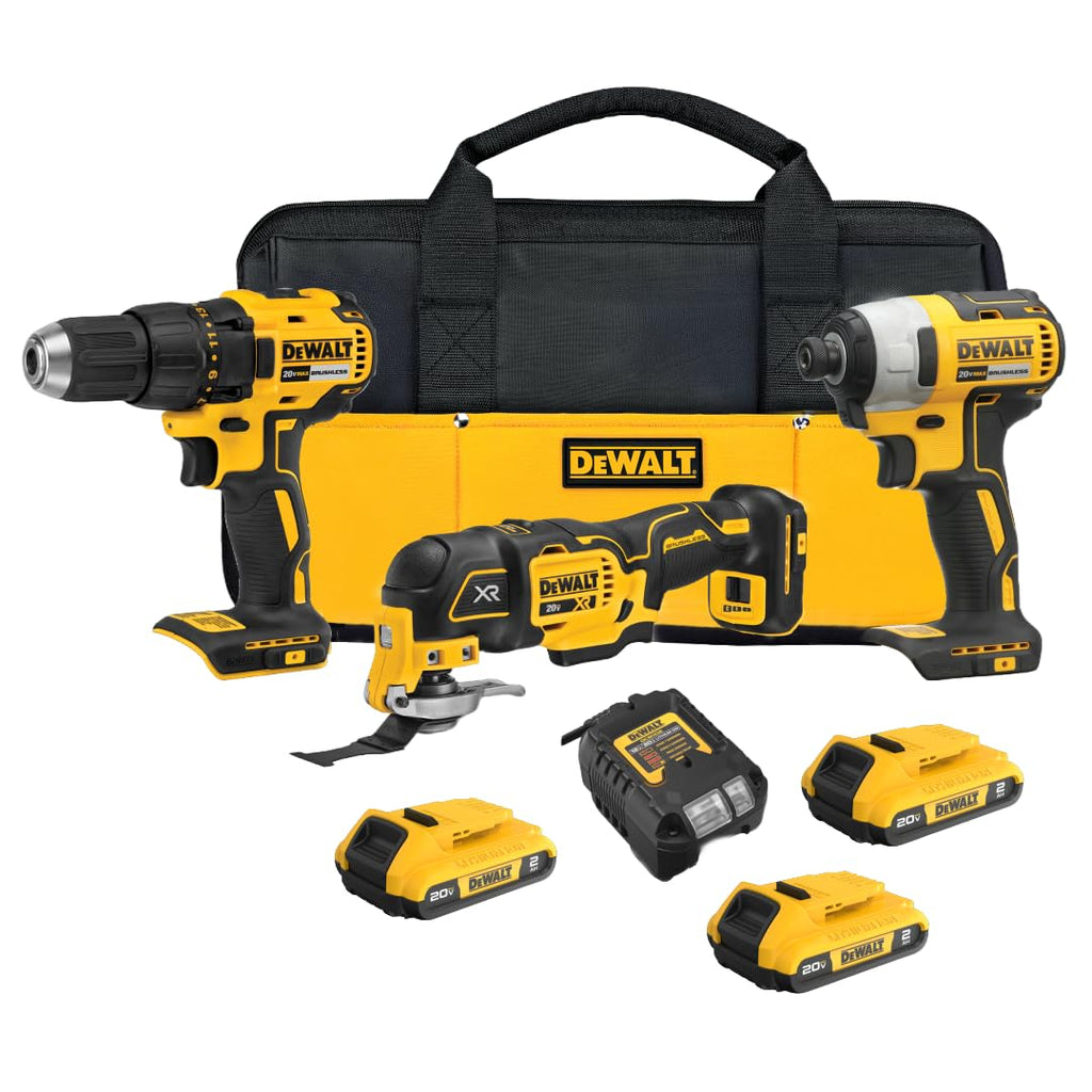 Cordless Drill Impact Driver and LED Work Light 3 Tool Combo Kit