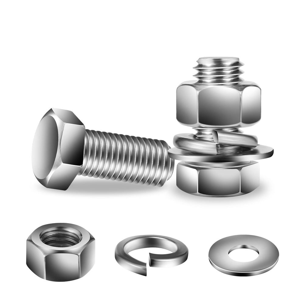304 Stainless Steel Black Oxide Hex Bolt Nut and Washer Assortment