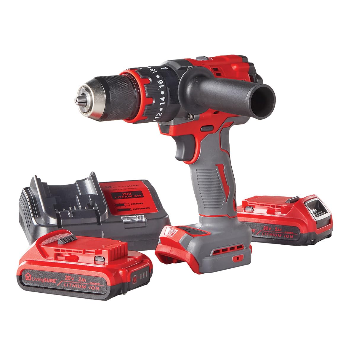 Cordless Power Drill with Two Batteries and Charger