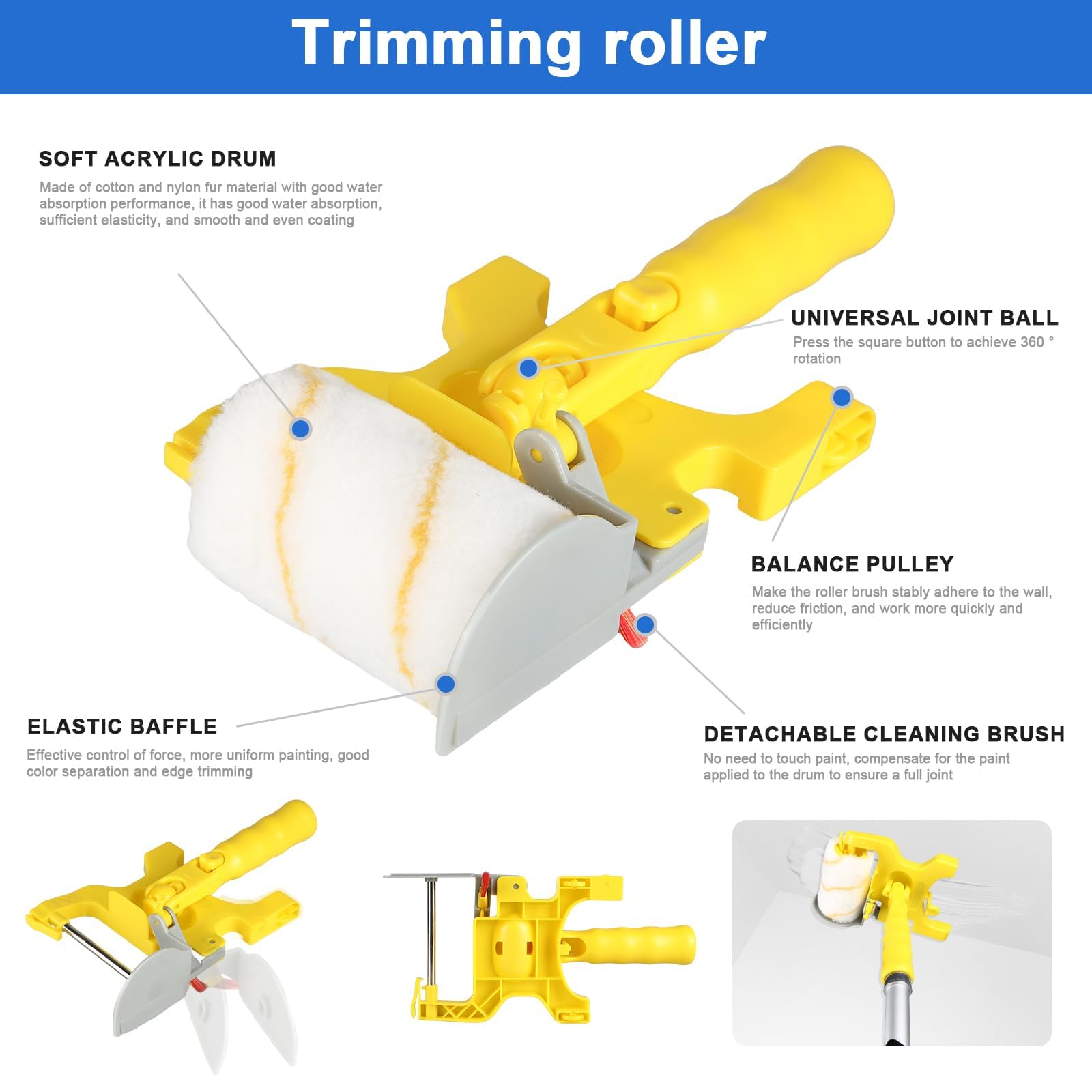 30 Piece Paint Roller Kit with Telescopic Extension Pole