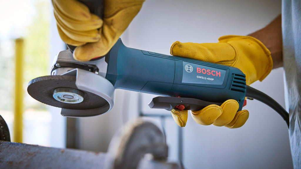 11 Amp 4 Inch Ergonomic Angle Grinder with Kickback Control