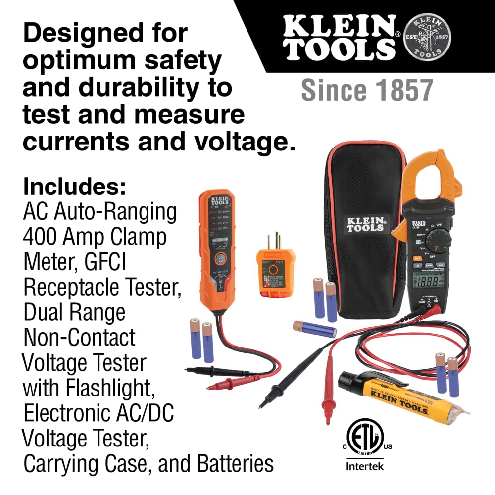 400 Amp AC Auto Ranging Clamp Meter Electrical Test Kit