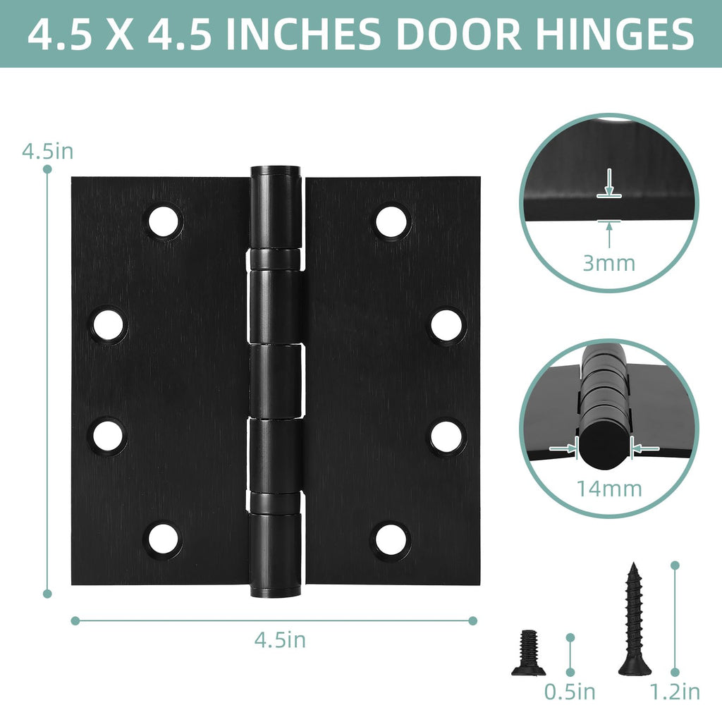 6 or 12 Pack 4 and a Half Inch Stainless Steel Ball Bearing Hinges