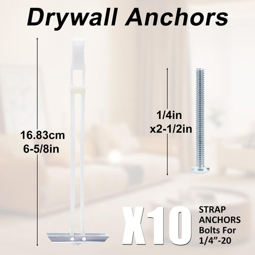 14 Pack Heavy Duty Drywall Anchors with Bolts for TV Mounting