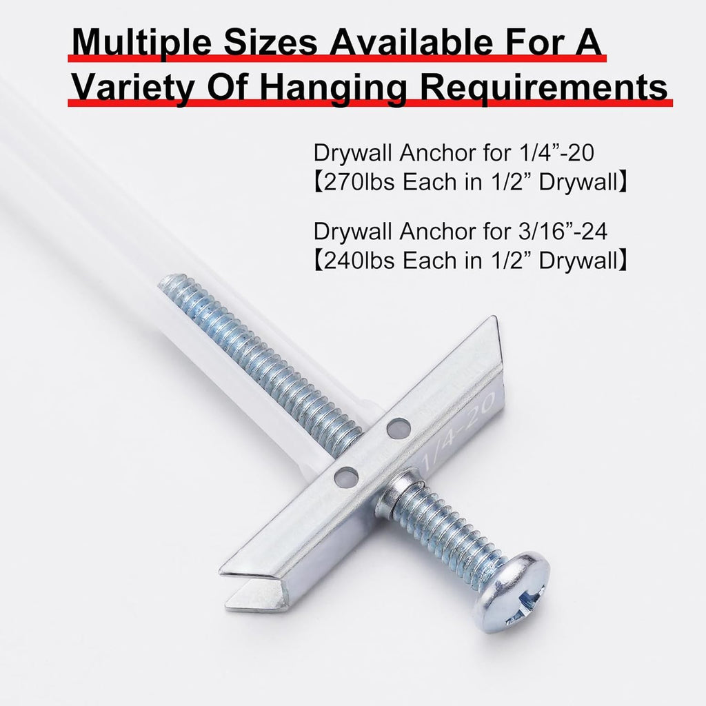 14 Pack Heavy Duty Drywall Anchors with Bolts for TV Mounting