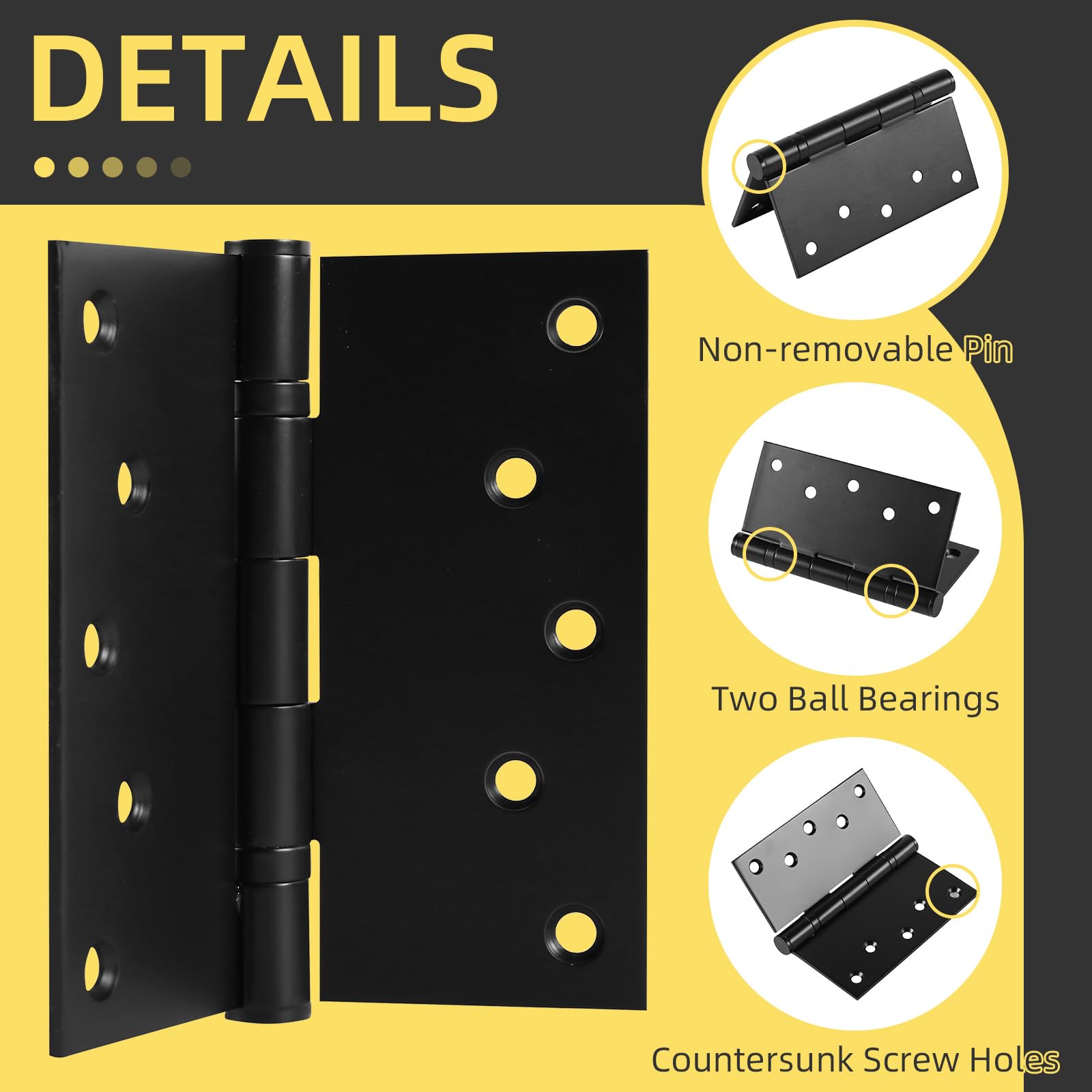5 Inch Heavy Duty Stainless Steel Ball Bearing Door Hinges