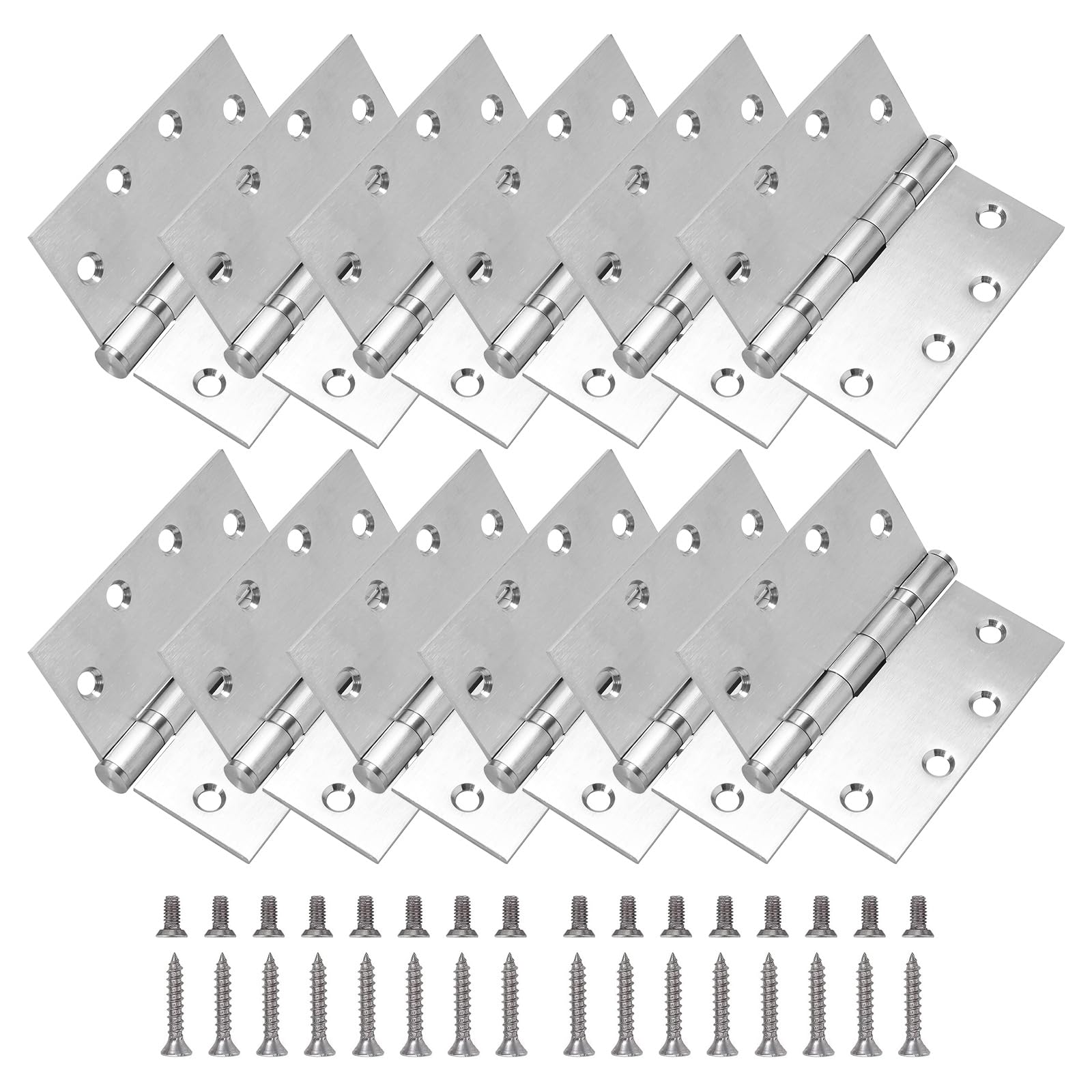 6 or 12 Pack 4 and a Half Inch Stainless Steel Ball Bearing Hinges