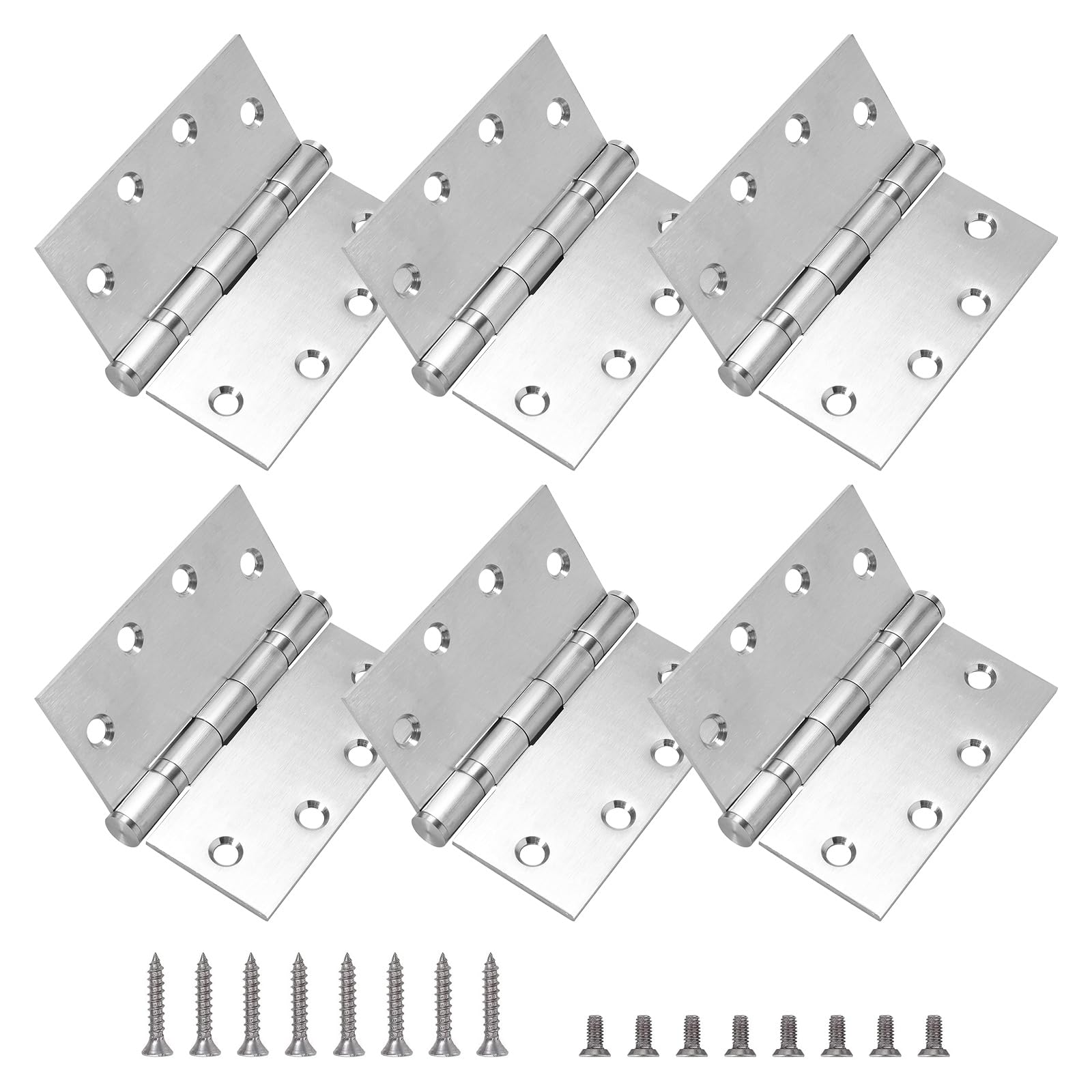 6 or 12 Pack 4 and a Half Inch Stainless Steel Ball Bearing Hinges