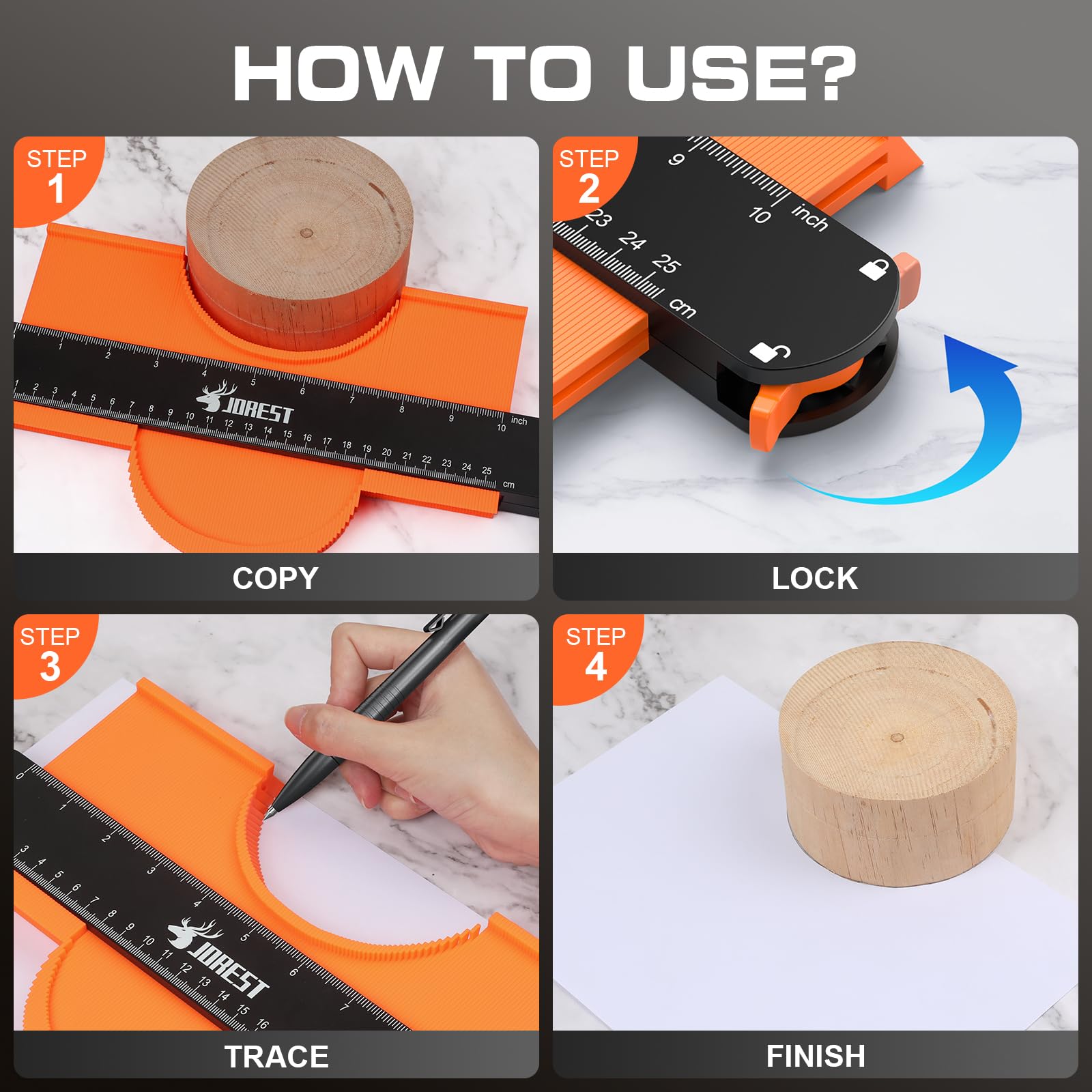 Locking Contour Gauge for Precise Shape Duplication