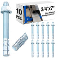Three Quarter Inch by 7 Inch Zinc Plated Concrete Wedge Anchor Set