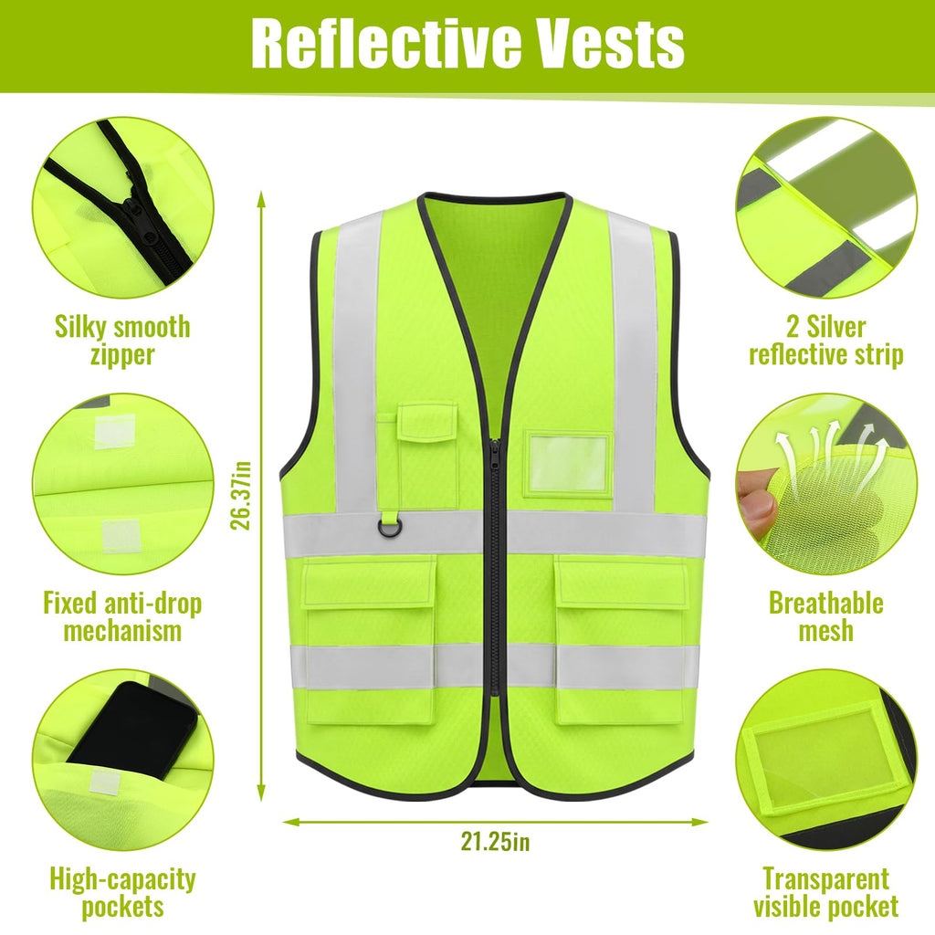 18 Piece Construction Safety Helmet Vest and Goggles Set