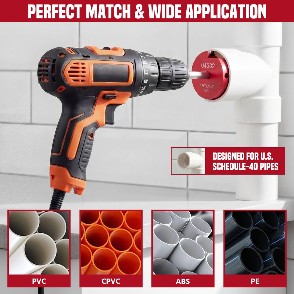 PVC Pipe Reamer Kit and Fitting Saver Tool