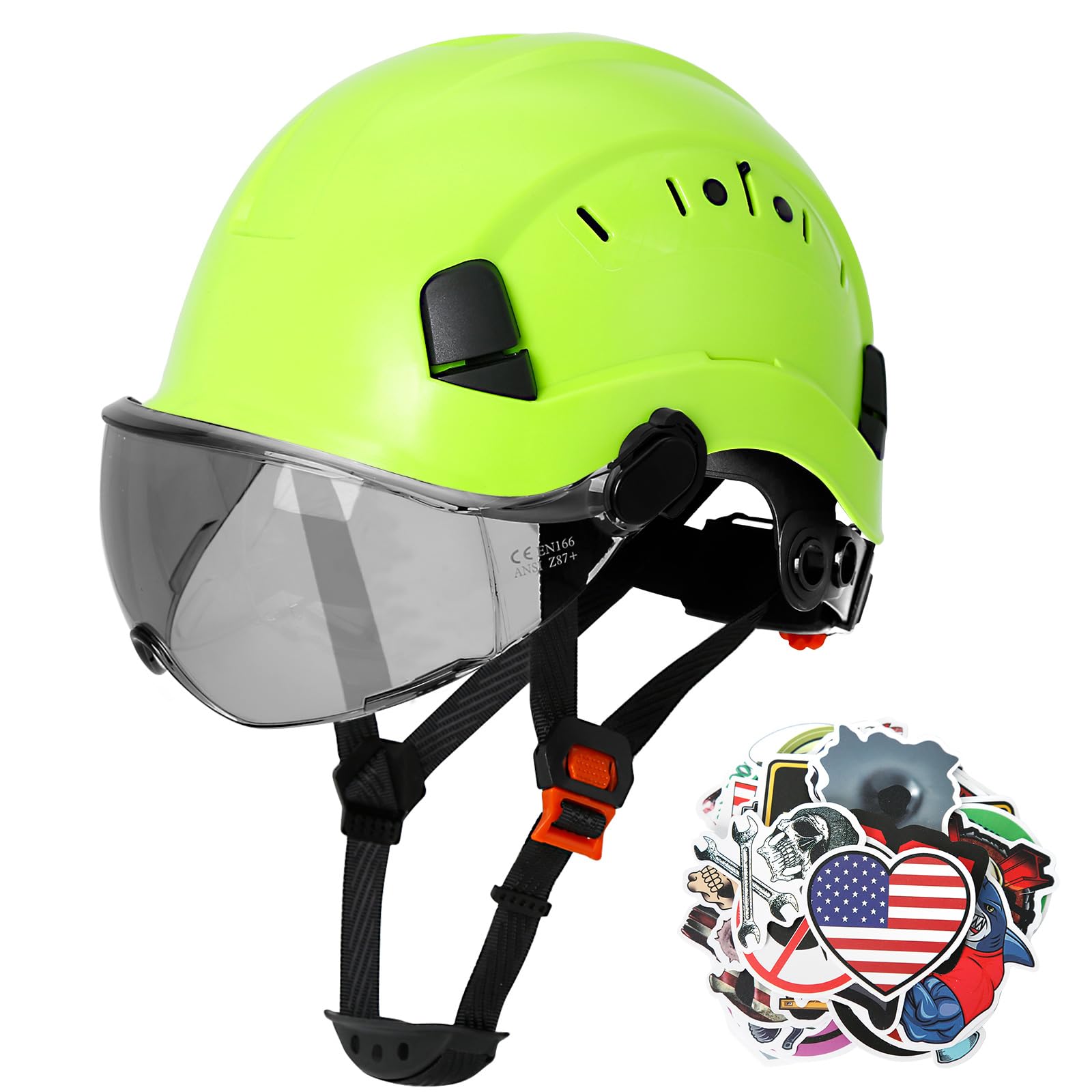 ANSI Z89 1 Construction Hard Hat with Visor and Chin Strap