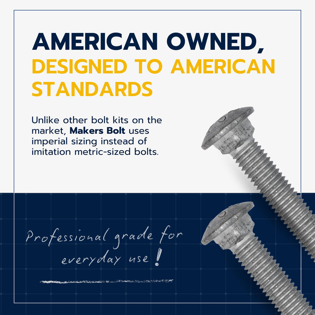 25 Pack Half Inch Galvanized Carriage Bolt Kit
