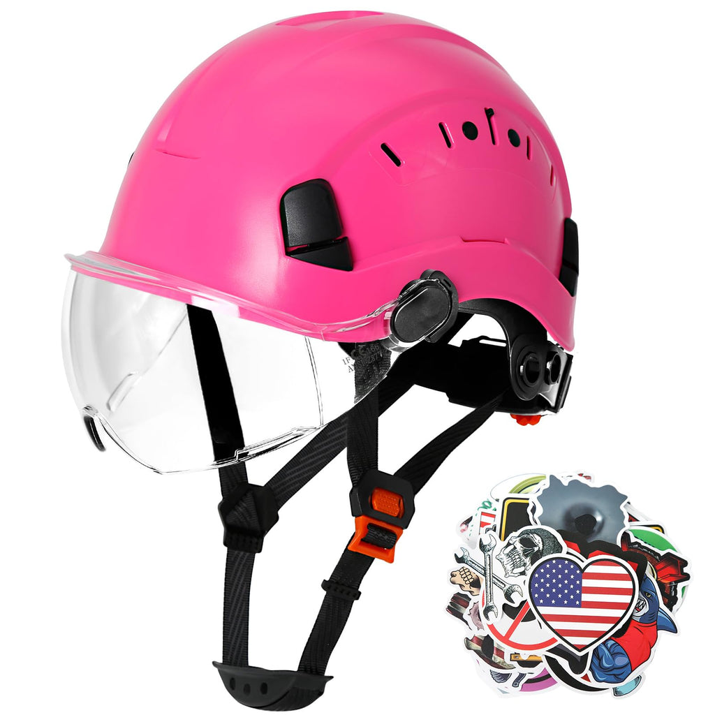 ANSI Z89 1 Construction Hard Hat with Visor and Chin Strap