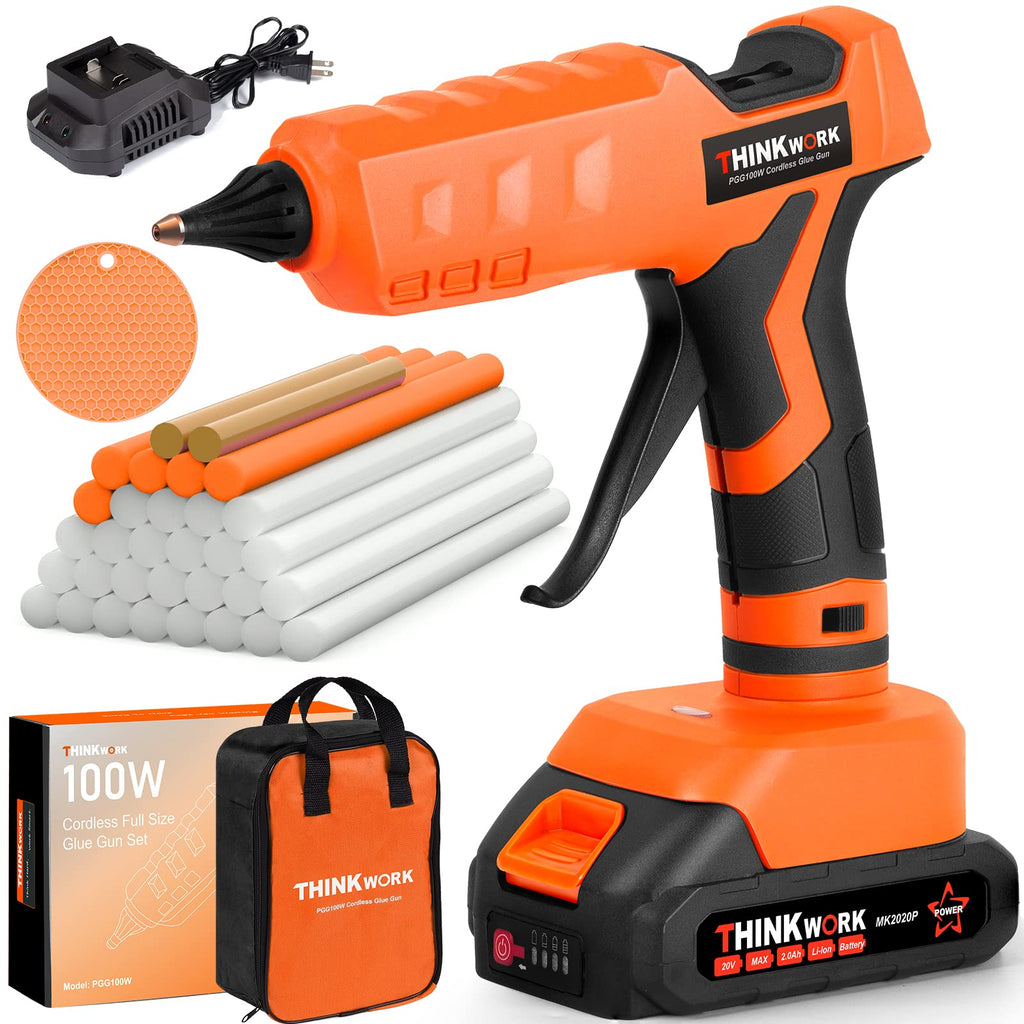 20V Cordless Hot Glue Gun with Battery and Charger