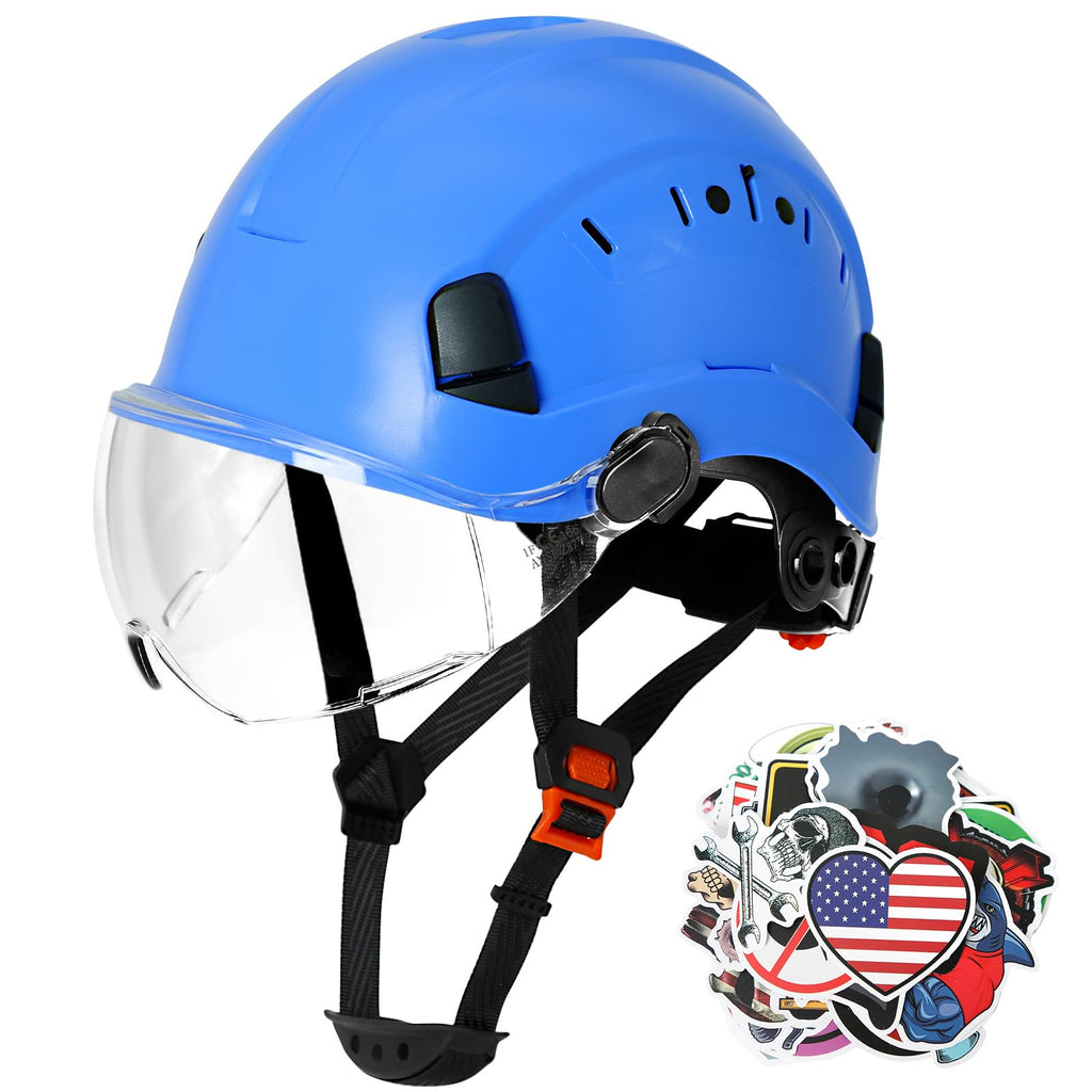 ANSI Z89 1 Construction Hard Hat with Visor and Chin Strap