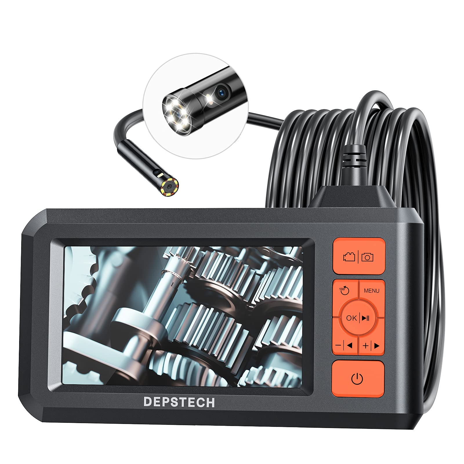 Dual Lens Endoscope Camera with Light 16 Foot Inspection Borescope