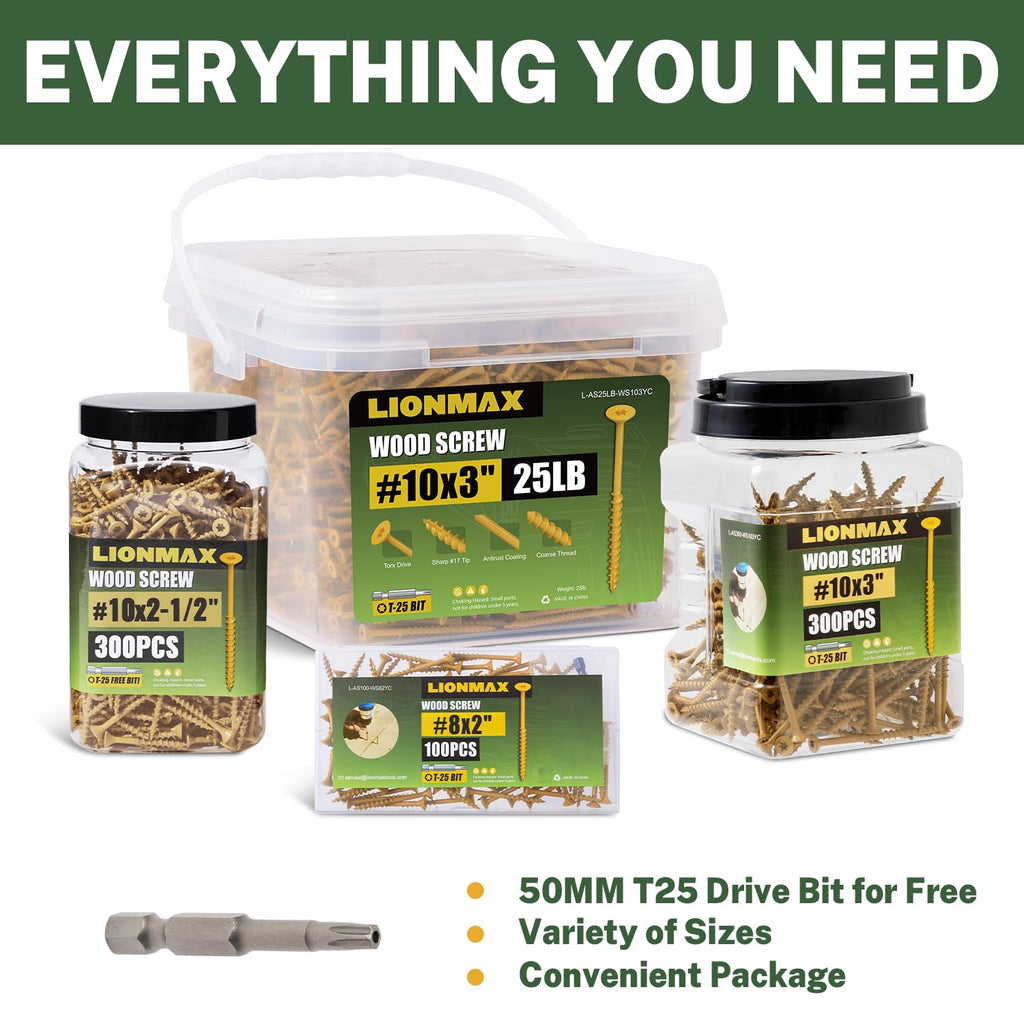 3 Inch Rust Resistant Exterior Deck Screws 1700 Pack