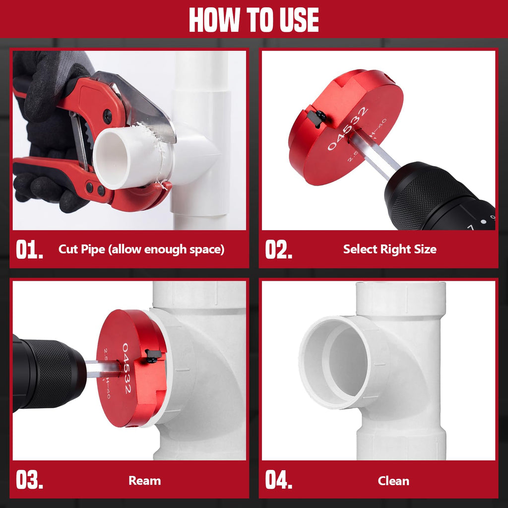 PVC Pipe Reamer Kit and Fitting Saver Tool