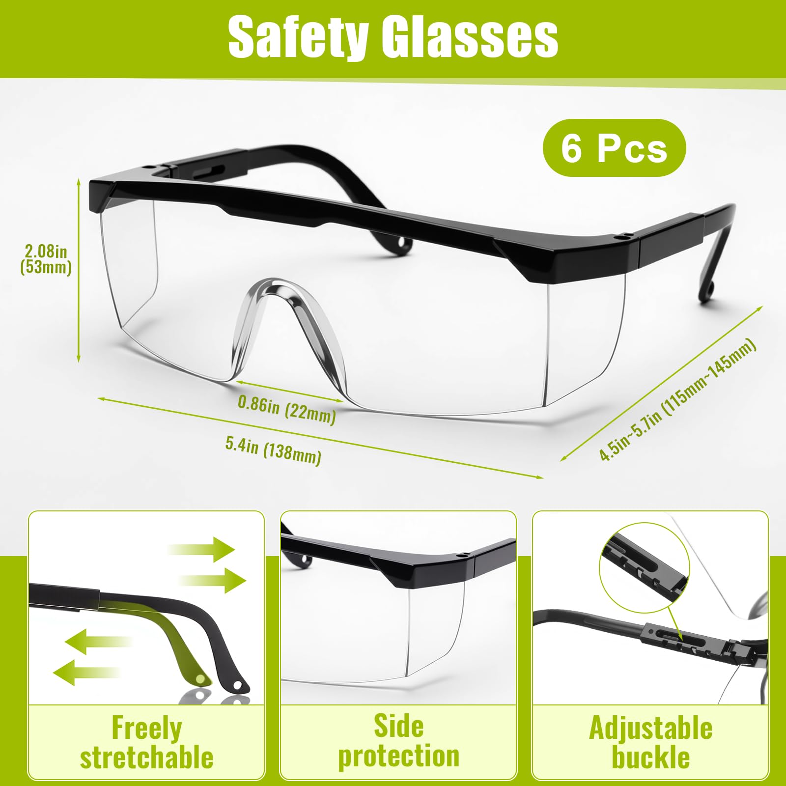 18 Piece Construction Safety Helmet Vest and Goggles Set