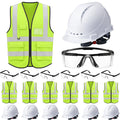 18 Piece Construction Safety Helmet Vest and Goggles Set