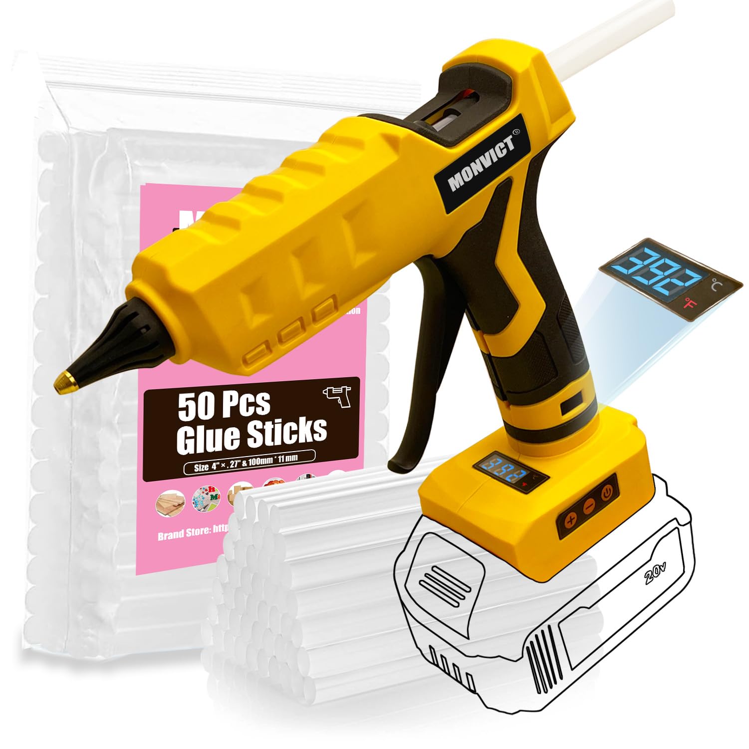 100W Cordless Hot Glue Gun