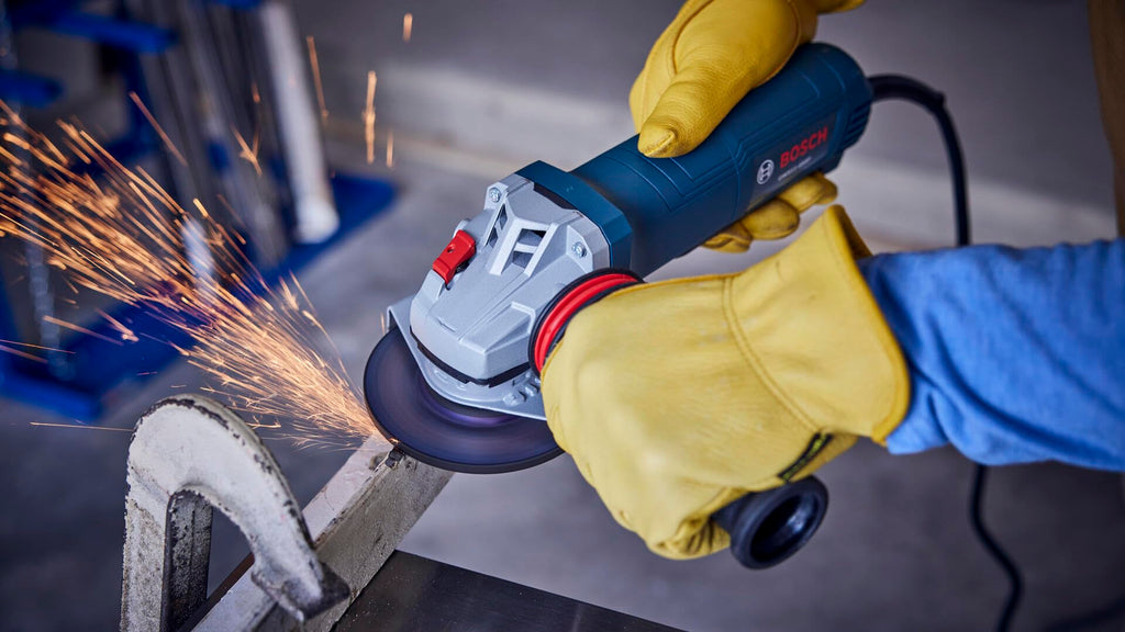 11 Amp 4 Inch Ergonomic Angle Grinder with Kickback Control