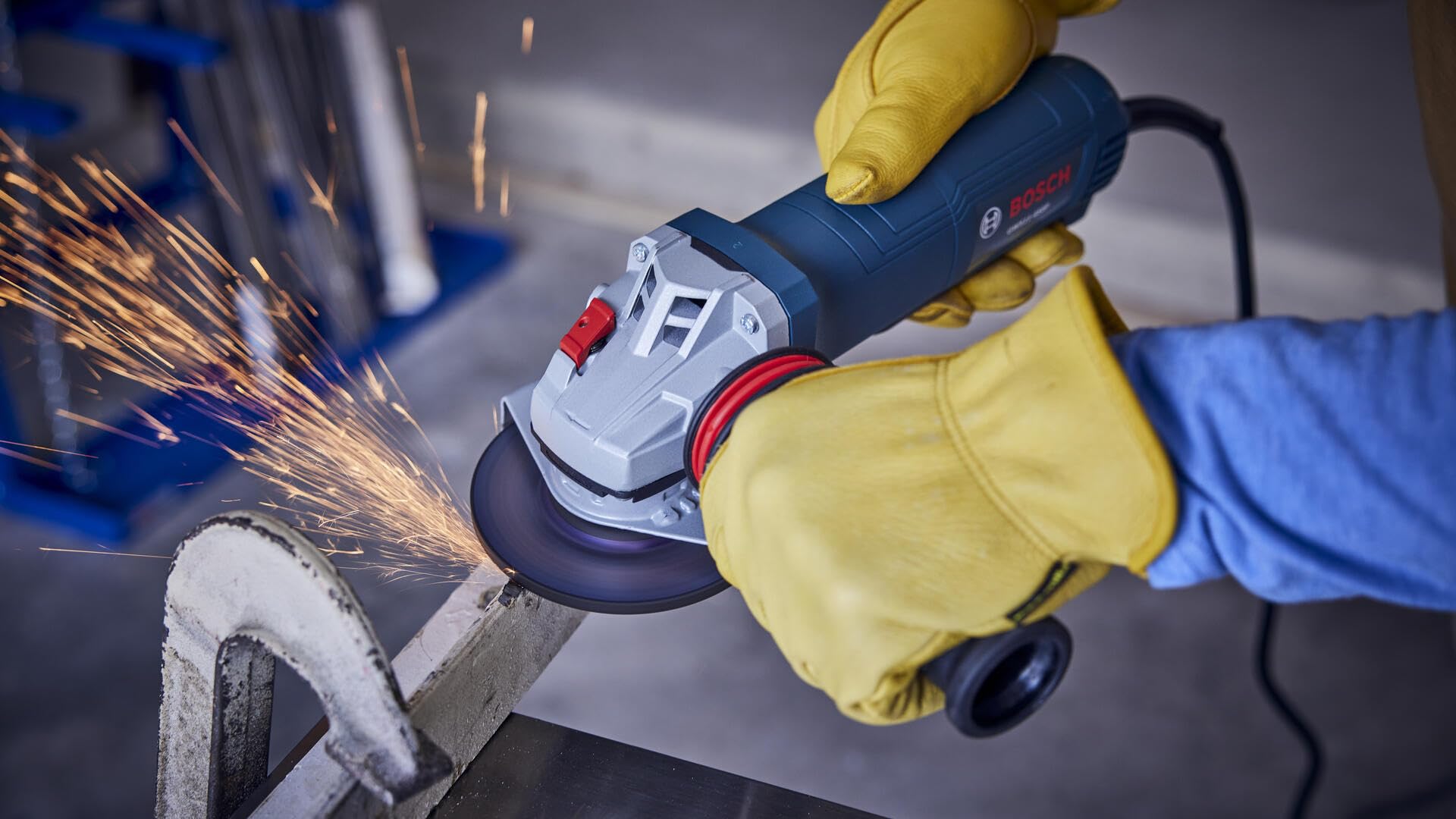11 Amp 4 Inch Ergonomic Angle Grinder with Kickback Control
