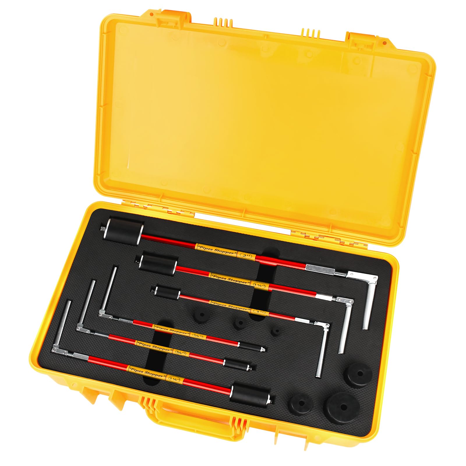 6 Piece Plumbing Pipe Plug Tool Kit for Half Inch to 2 Inch Pipes
