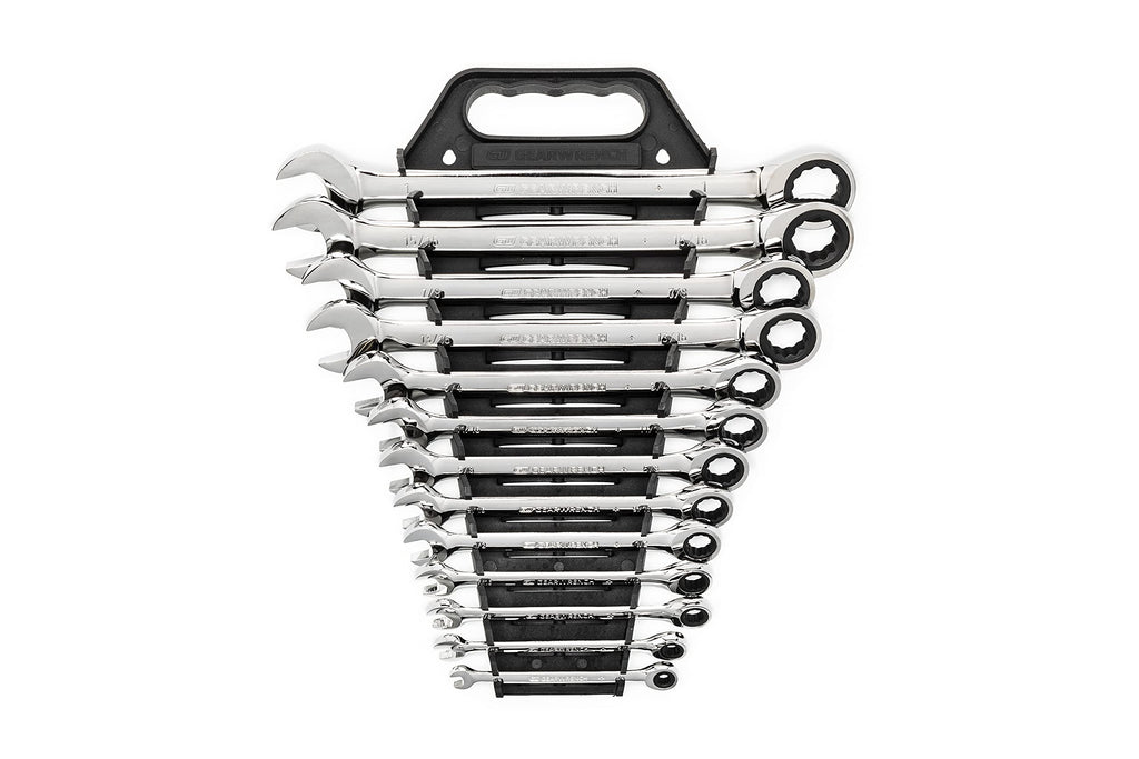 72 Tooth Slim Ratcheting Wrench Set with Storage Rack