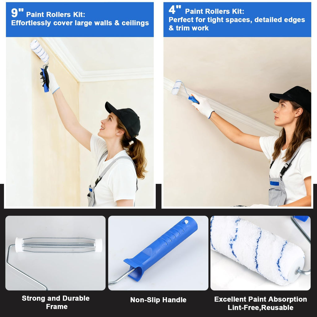 30 Piece Paint Roller Kit with Telescopic Extension Pole