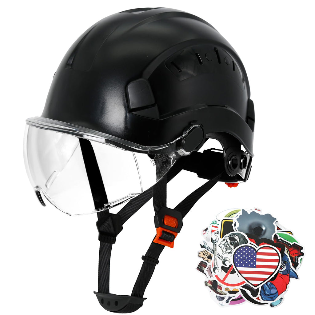ANSI Z89 1 Construction Hard Hat with Visor and Chin Strap