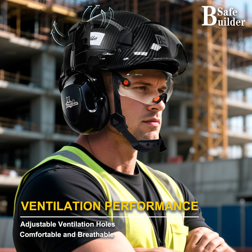 ANSI Industrial Safety Helmet with Visor and Ear Muffs