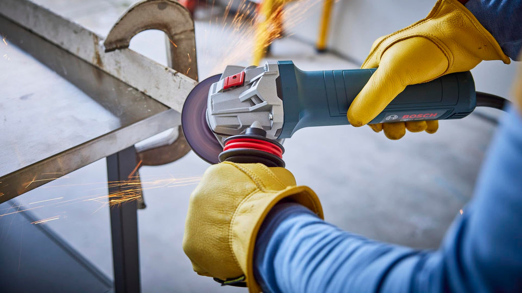 11 Amp 4 Inch Ergonomic Angle Grinder with Kickback Control