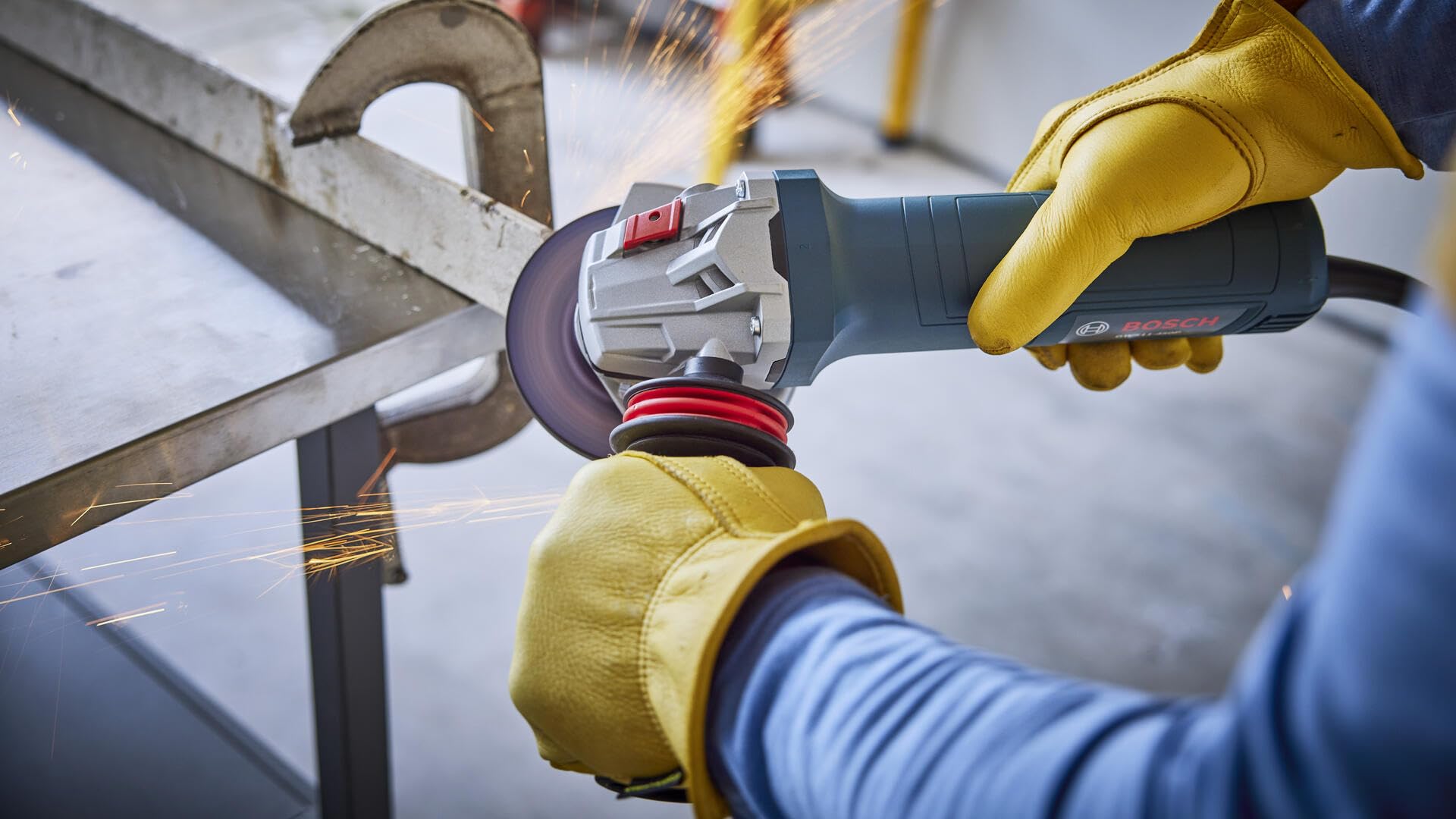 11 Amp 4 Inch Ergonomic Angle Grinder with Kickback Control