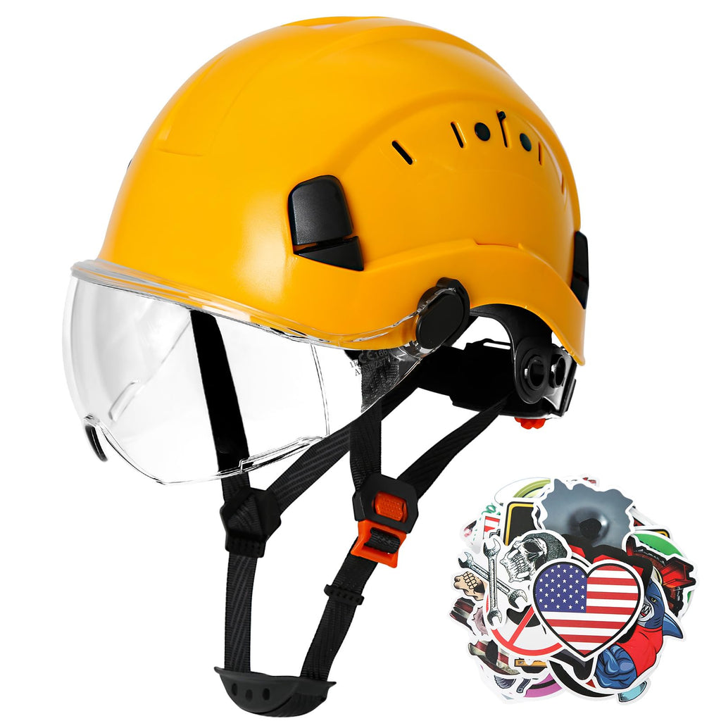 ANSI Z89 1 Construction Hard Hat with Visor and Chin Strap