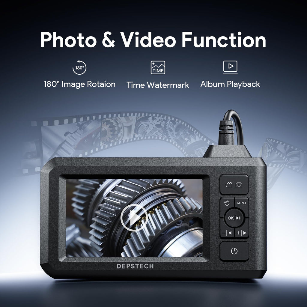 Dual Lens Endoscope Camera with Light 16 Foot Inspection Borescope