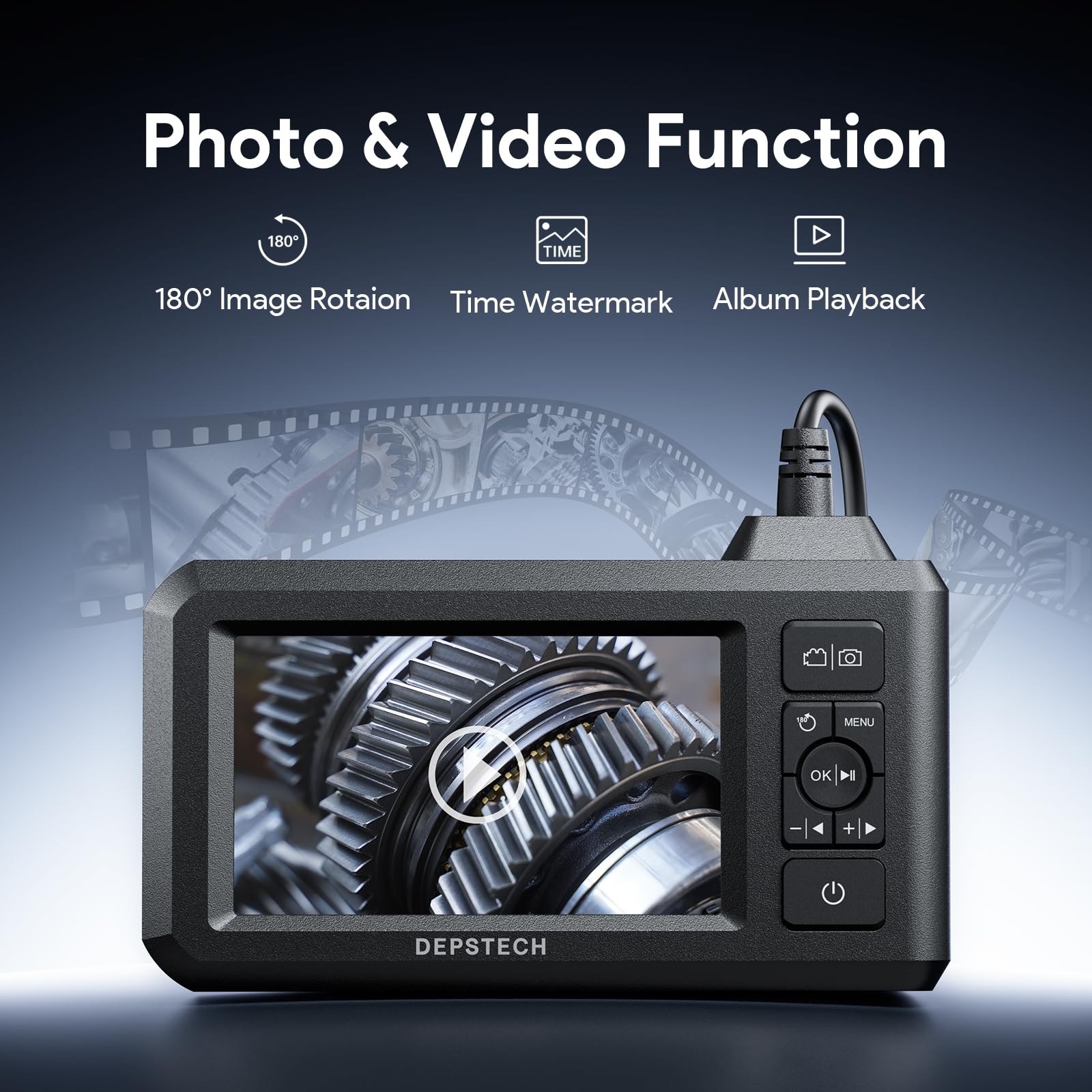 Dual Lens Endoscope Camera with Light 16 Foot Inspection Borescope