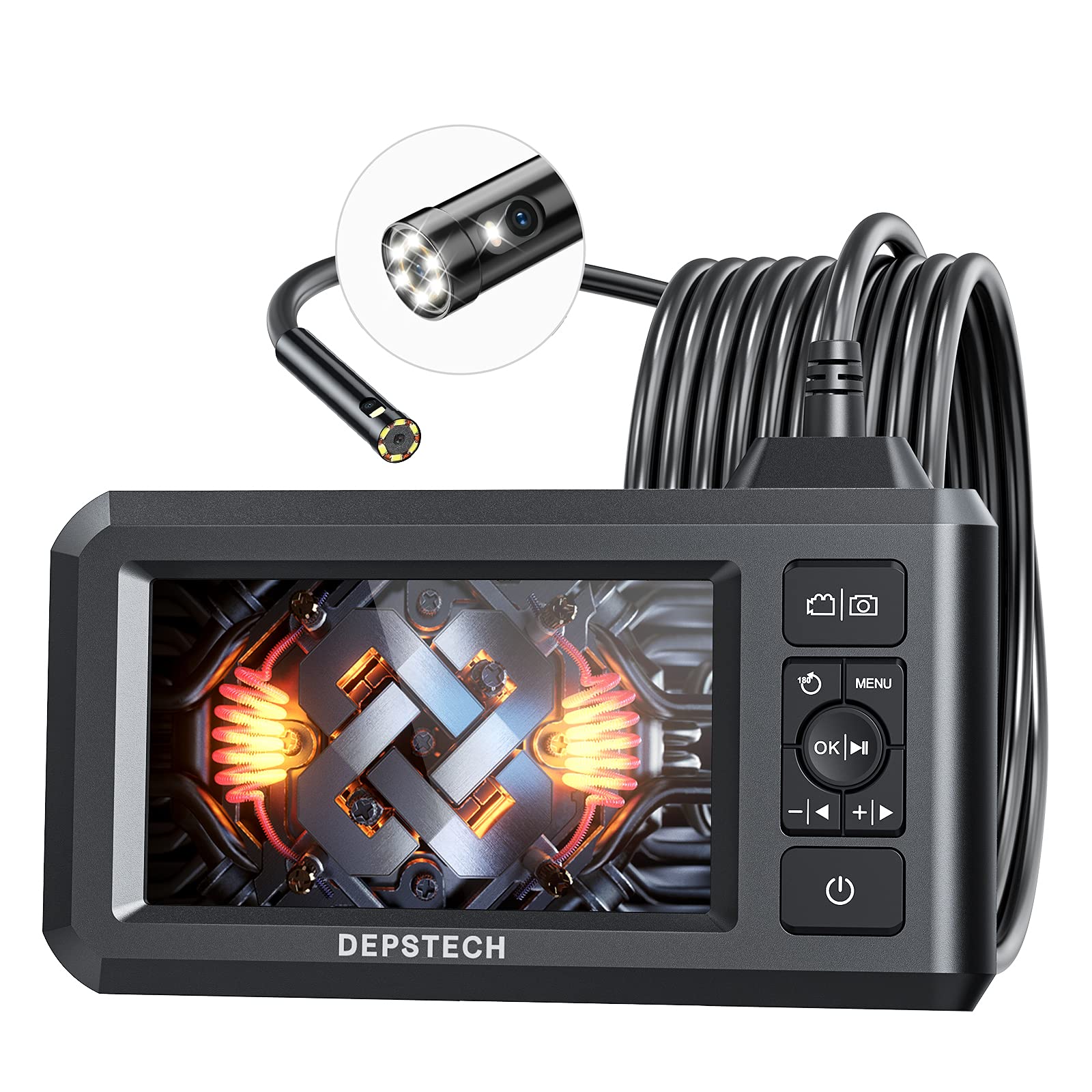 Dual Lens Endoscope Camera with Light 16 Foot Inspection Borescope