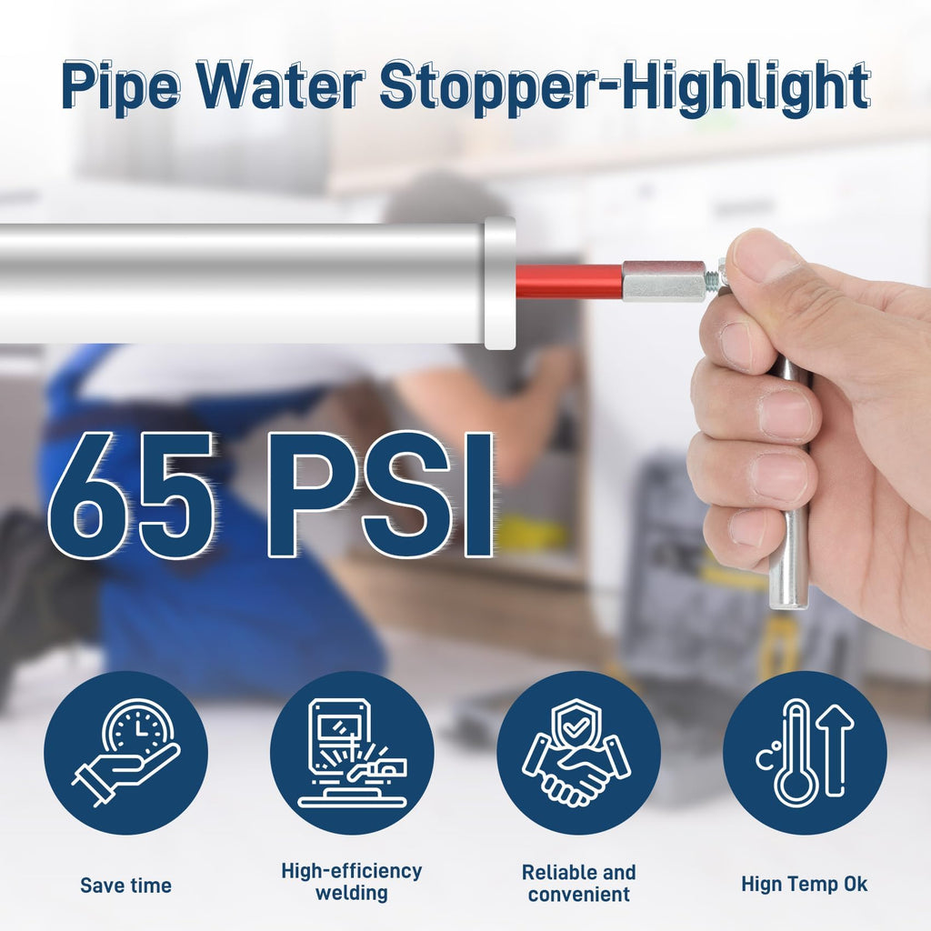 Plumbing Pipe Plug Tool Kit for Half Three Quarter and One Inch Pipes