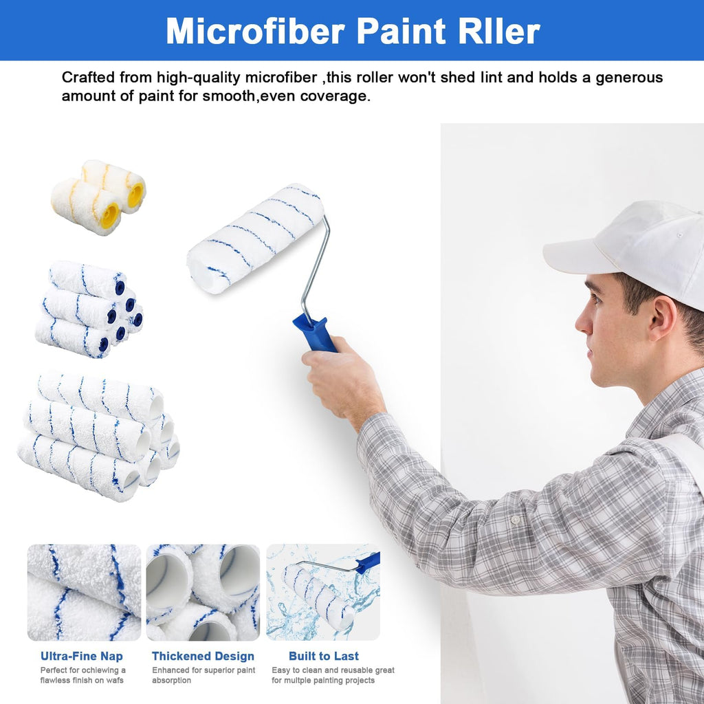30 Piece Paint Roller Kit with Telescopic Extension Pole