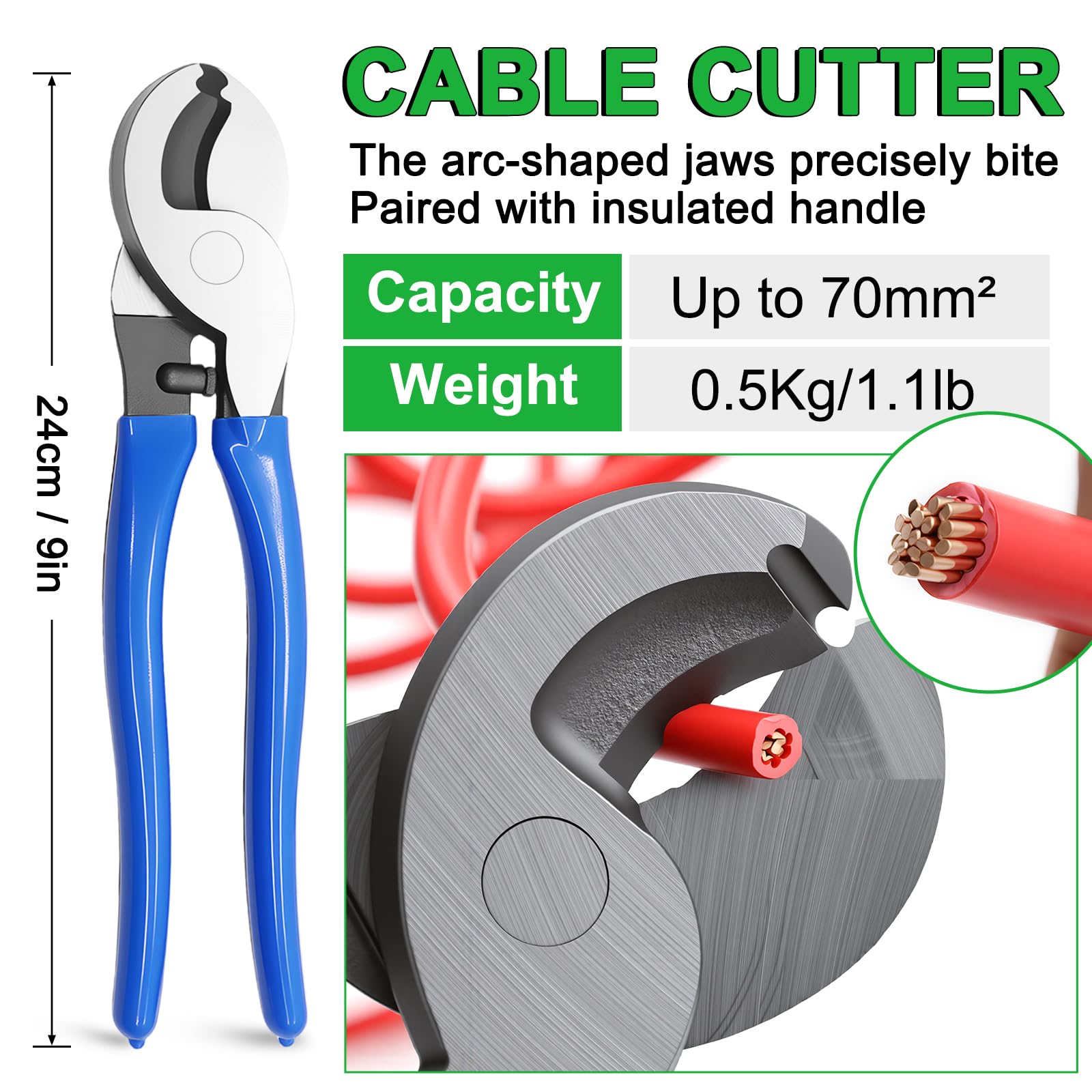Battery Cable Lug Crimping Tool Kit with 230 Copper Lugs